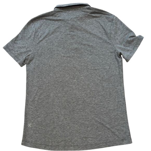 Lululemon Evolution Polo Heather Dark Gray Large Golf Casual Stretch Quick Dry - Picture 2 of 7